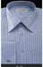 Fratello French Cuff Blue - Herringbone Tweed Stripe Big and Tall Sizes 18 19 20 21 22 Inch Neck Men's Dress Shirt