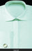 French Cuff With Cuff Links - Solid Pleated Collar Mint ~ Sage Men'S Dress Shirt