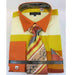 Men'S French Cuff Cotton Colored Block Pattern Yellow Multi Dress Shirt
