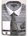 White Collared French Cuffed Black Shirt With Tie/Hanky/Cufflink Set Men'S Dress Shirt