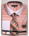 White Collared French Cuffed Salmon ~ Coral Color Shirt With Tie/Hanky/Cufflink Set Men'S Dress Shirt