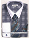 white Collared French Cuffed navy woven design Shirt with Tie/Hanky/Cufflink Men's Dress Shirt