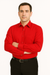 Best Cheap Priced Designer Sale Banded Collar Clergy Preacher Round Style Mandarin Collarless - French Cuff Red Men's Dress Shirt