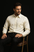 Fratello French Cuff Ivory  - Herringbone Tweed Stripe Big and Tall Sizes 18 19 20 21 22 Inch Neck Men's Dress Shirt