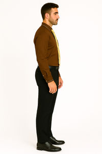 French Cuff Matching Tie Handkerchief Set Multi-Color Men's Dress Shirt