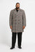 Men's Houndstooth Six Button Front Double Breasted Wool Overcoat