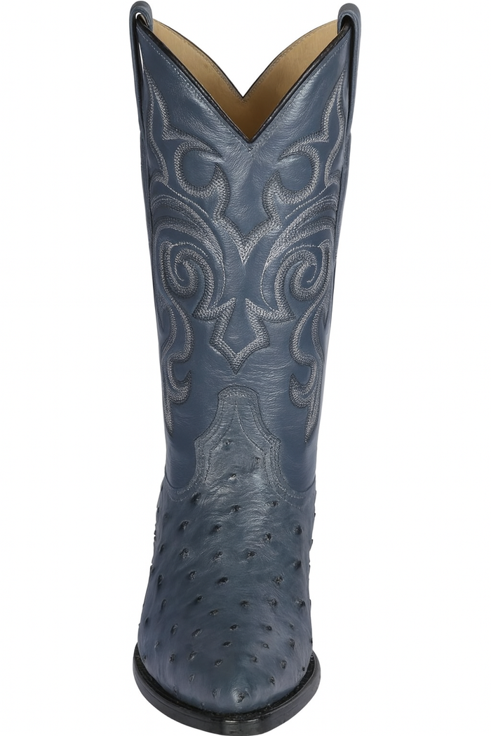 Blue Ostrich Cowboy Boots J-Toe - Image 7