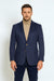 Mens Two Button Navy Cashmere Jacket with Notch Lapel