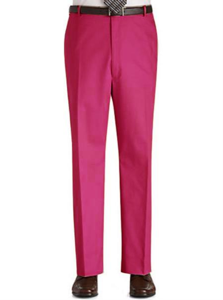 hot pink dress pants Mens Magenta Pink Wide Leg Dress Pants Stretch Gabardine 44/30