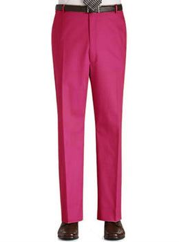Stage Party Pants Trousers Flat Front Regular Rise Slacks - Fuchsia ~ fuschia ~ hot Pink