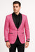 Men’s Hot Pink Paisley Tuxedo Blazer with Black Shawl Lapel Fuchsia Color Dinner Jacket Perfect for Prom
