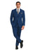 Men's Bold Gangster 1920s Vintage Navy Blue ~ White Gangster Bold Stripe 2 Buttons Vested Dress Suit for Men