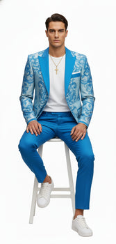 Mens Suit Sky Blue