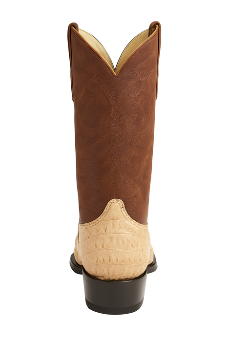 Los Altos Boots Honey Caiman Belly Cognac Cowboy Boots J-Toe