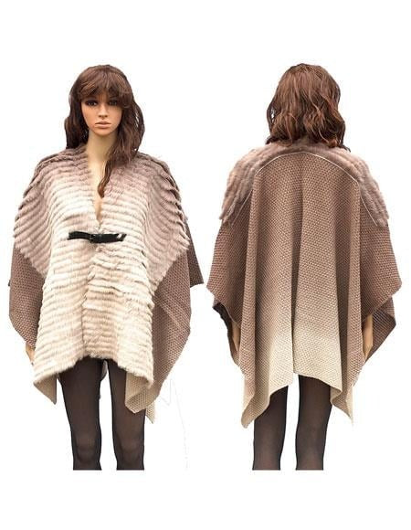 Fur Beige Genuine Cape Rabbit Trimming