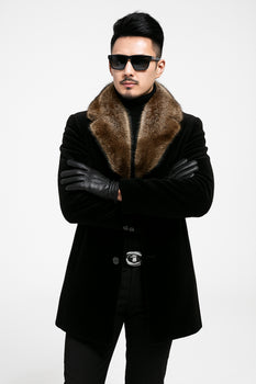 Fur Collars Men's Overcoat - Men's Peacoat and Cashmere - Image 3