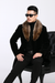 Fur Collars Men's Overcoat - Men's Peacoat and Cashmere Black