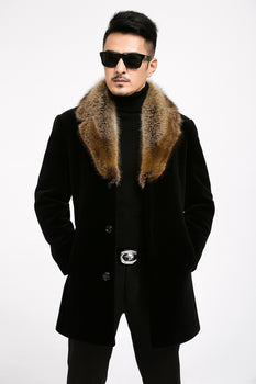 Fur Collars Men's Overcoat - Men's Peacoat and Cashmere - Image 6