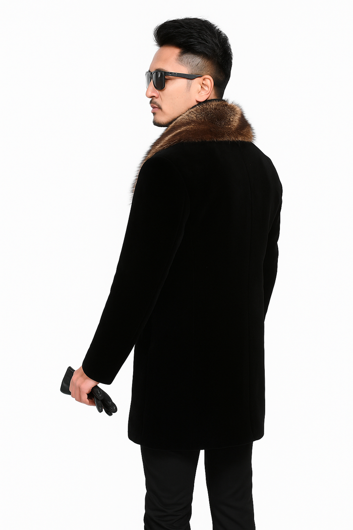 Fur Collars Men's Overcoat - Men's Peacoat and Cashmere - Image 8