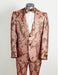 Mens 2 Button Dusty Rose & Pink Floral Paisley Prom & Wedding Tuxedo