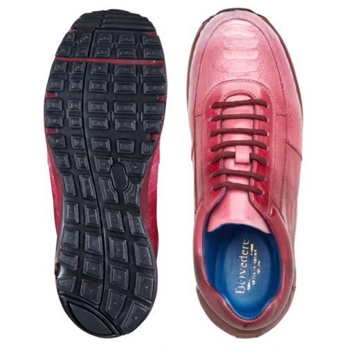 Belvedere George Multi Rose Pink Genuine Ostrich Leg Sneakers - Image 3