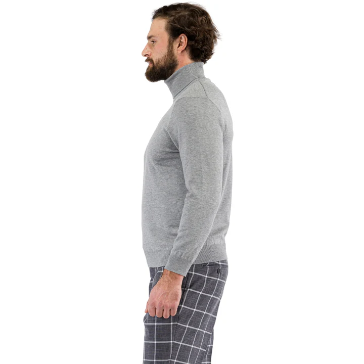 MENS GREY PULLOVER TURTLENECK SWEATER - Image 4