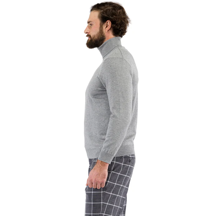MENS GREY PULLOVER TURTLENECK SWEATER - Image 4