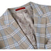 Saco vaquero - Western Sport Coat - Western Blazer - Mens Two Button Classic Fit Sport Coat Blazer In Grey Tan Windowpane Plaid