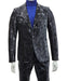 Camouflage Design Two Piece Slim Fit Suit Black