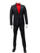 Mens One Button Peak Lapel Suit Black on Black