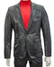 Mens One Button Peak Lapel Suit Black-Rain
