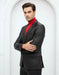 Mens One Button Peak Lapel Suit Black-Rain