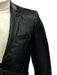 Mens One Button Side Vent Peak Lapel Suit Black