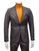 Mens Slim Fit One Button Peak Lapel Suit Brown