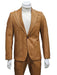 Mens 1 Button Pak Lapel Vegan Leather Suit Tan