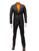 Mens Slim Fit One Button Peak Lapel Suit Brown