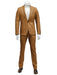 Mens 1 Button Pak Lapel Vegan Leather Suit Tan