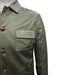 Mens Two Piece Slim Fit Faux Leather Casual Suit Olive