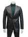Mens Two Piece Slim Fit Suit One Button Notch Lapel Suit Black