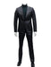 Mens Two Piece Slim Fit Suit One Button Notch Lapel Suit Black