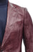 Mens One Button Notch Lapel Suit Burgundy