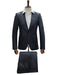Mens Blue Slim Fit Faux Leather Suit – 1 Button Notch Lapel