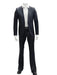 Mens Blue Slim Fit Faux Leather Suit – 1 Button Notch Lapel