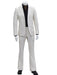 Mens Faux Leather Suit, Notch Lapel with Pick Stitching, 1 Button, Pocket Flaps, Center Vent - Slim Fitted in Color Bone
