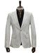 Mens Faux Leather Suit, Notch Lapel with Pick Stitching, 1 Button, Pocket Flaps, Center Vent - Slim Fitted in Color Bone