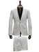 Mens Faux Leather Suit, Notch Lapel with Pick Stitching, 1 Button, Pocket Flaps, Center Vent - Slim Fitted in Color Bone