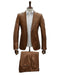 Mens Caramel Slim Fit Faux Leather Suit – 1 Button Notch Lapel