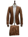 Mens Caramel Slim Fit Faux Leather Suit – 1 Button Notch Lapel