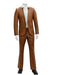 Mens 1 Button Slim Fit Leather Suit Caramel