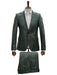 Mens 1 Button Slim Fit Leather Suit Olive